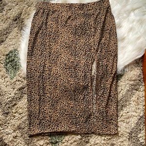 SHEIN High Split Leopard Pencil Skirt, size 12